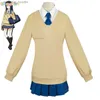 cosplay Anime Costumes Mieruko Chan Yotsuya Miko role-playing JK Japanese school uniform hooded shirt wig cute Kaii Halloween setC24321