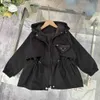 New Kids Designer Clothing Baby Tench Coats Geometric Pocket Child Jacket Size 110-160 CM Hooded Girl Boy Windbreaker 24mar