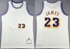 Baloncesto retro LeBron James Vintage Jersey 23 Hombre Equipo Amarillo Negro Blanco Púrpura Beige Retroceso Todo cosido para fanáticos del deporte Camisa transpirable Buena calidad