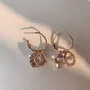 Pendientes colgantes S925 aguja brillante cristal grande de gama alta mujeres 2024 fiesta de boda para como regalos