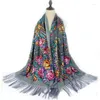 スカーフ70 200cmロシアナショナルスクエアスカーフ女性贅沢な花柄のバンダナウクライナフリンジショールバブシュカヘッドラップ