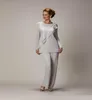 Newest Mother of the Bride Pant Suits Chiifon Wedding Guest Gowns Long Sleeve Formal Evening Party Dress Custom Made Plus Size5739047