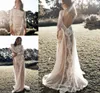 Långa ärmar Boho Wedding Dresses With Open Back 2020 Vintage Crochet Lace Bohemian Country Bride Holiday Beach Wedding Gown2857160