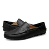 Sapatos Dudeli Summer Summer Sapatos Holos Sapatos Homens Homem Casual Marca de Luxúria Manomotores de couro Men Sapatos de barco respiráveis deslizam em mocassins