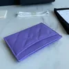 10A high quality luxury purse designer wallet Card Holders designer coin purse 11CM Cowhide caviar Genuine Leather fashion womens Purple wallet Gift box packaging