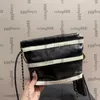 24Ss Womens Classic 22 Mini Panda Two-tone Stripe Shopping Shoulder Bags GHW Crossbody Handbags With Coin Little Pouch Fashion Street Trend Daily Outfit 22X17CM