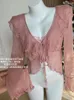 Kvinnors tankar hög kvalitet kläder 2 bit kjol set gyaru sweet camisole spets broderi romantiska rosa toppar upp i midja street gata