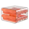 Storage Bottles Drawer-type Egg Rack 32 Grids Double Layer Box Transparent Stackable Food Grade Container For Kitchen Fridge