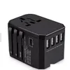 Adaptateur de prise d'alimentation Mode Voyage portable dans le monde avec quatre chargeurs intelligents USB et Type-C Prise électrique Livraison directe électronique DH72E