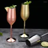 Tumblers European 304 Stainless Steel Champagne Goblet Creative Gold Drinking Standing Cup Wine Bar Decoration Wineglass Glass