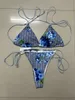 Kvinnors bikini lyxbikini badkläder designer baddräkt baddräkt baddräkter polyesterbrev mitt midja semester parti strand scrunch sexig bikinis baddräkter wg17