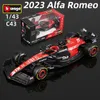 BBURAGO 1 43 MODELL REGULAR VERSION ALFA ROMEO C43 BIL DECORATION VALTTERI BOTLAS LEFOY FORMULA RACING DIECAST TOY 240306