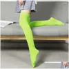 Socks Hosiery Women Neon Stockings For Japanese Mori Girl Y Thigh High Over Knee Elasticity Nylon Silk Stocking Female Drop Delivery A Otrrc