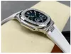 Men's 5712 watch GR factory super integrated diamonds bezel Cal.240 movement square rubber straps watch 9.5mm ultra-thin cal.324c automatic movement sapphire watches