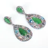 أقراط متدلية عتيقة متعددة الألوان Waterdrop Tear Stone Starms Harms Pave Rhinestone Beads Beads Top Women Drop Lig for Gift