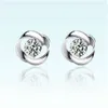 Zhenrong Counter Inlaid Diamond Earrings 925 Silver Rotary Love High Grade Womens Best-selling Plated Jewelry 28e0