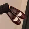 드레스 슈즈 여자 마리아 janes 하이힐 정품 가죽 양가죽 둥근 발가락 발목 스트랩 두 개의 높이 선택