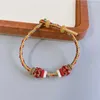 Braccialetti con ciondoli Bracciale in corda lavorata a mano con colori abbinati Dunhuang Fortuna Buona fortuna Rosso