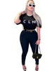 Designer jogger suits Women's Tracksuits Tees pants set Causal sporting Yoja vest Crops t-shirts trousers fitness Sexy Two Piece Sets Jogging Suits Sweatershirt Sets