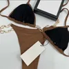 France designer bikinis femmes de haute qualité mis sexy deux pièces impression beau bikini transparent luxe FF maillot de bain3333