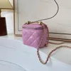 Luxury bag makeup bag designer bag Cosmetic Bags High-Quality Genuine Leather Diamond chain box bag mini shoulder crossbody bag Fashion women Lipstick bag cc wallet