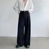 Pantaloni da completo neri larghi Abito da uomo oversize della società della moda Pantaloni formali da ufficio larghi coreani a gamba larga 240318