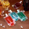 Take Out Containers 50 Pcs Clear Beverage Pouches With Nozzle Cap Leek-Proof Flasks