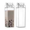 Storage Bottles Milk Carton Water Portable Transparent Bottle 500ML / 1000ML Sealed Lid Square Container