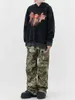 Women's Hoodies Harajuku Pullover Kangaroo Pocket For Women Printed Hooded Sweatshirt Tops Casual Drawstring Hoodie Top