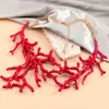 Pendant Necklaces Red Coral Necklace Female Collarbone Chain Student Adjustable Jewelry