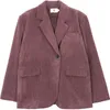 Costumes pour femmes, veste de costume en velours côtelé Rose rouge, Design Sense Niche, ample et décontracté, haut Blazer à simple boutonnage, printemps et automne 2024