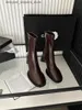 Сапоги корейские версии минималистской круглой ноги 2023 Новые модные ботинки с толстыми высокими каблуками короткие ботинки для женских модных универсальных сапог на средней длине Q240321