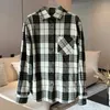 Women's Blouses 2024 Spring American Retro Layering Artifact Brushed Plaid Shirt For Women