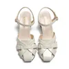 Top Baotou Sandals Womens Summer Sandal Women Water Diamond One Line Buckle Strap Large Shoes 240228