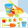 Sand Play Water Fun Summer Soft Baby Beach Toys Kids Bath Play Sandbox Set Beach Party Watering Can Bucket Sand Molds Toys Water Game 240321