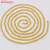 Colliers ADIXYN Longueur 200cm 4 mm Colliers de chaîne éthiopienne pour femmes / hommes, Gold Color Collier érythréen / Dubaï / Arabe N0254