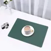 Tapetes de mesa roll-up placemats dupla face à prova ddouble água placemat conjunto isolamento térmico à prova de óleo jantar para casa fácil de limpar sólido