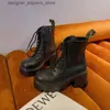 Stövlar High Heel Short Women Boots Fashion Lace Up Punk Style Shoes 2023 New Autumn Winter Womens Ankel Booties Q240321