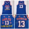 Harlem Globetrotters 13 Wilt Chamberlain Movie basketbalshirts Goedkope verkoop Teamkleur Blauw Alle gestikte Chamberlain-uniformen Hoge kwaliteit