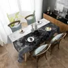 Table Cloth Marble Black And White Printed Tablecloth Kitchen Waterproof Oil Resistant Rectangular Decorative Party Tableclo