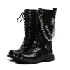 Stivali da uomo stivali da moto in pelle maschile stivali da combattimento militare midcalf stivali punk gothic boots uomo tattico stivaletto scarpe acciaio in acciaio