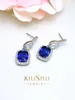 Boucles d'oreilles à tige en argent Sterling 925, trésor bleu incrusté de pierres précieuses, légères, luxueuses, polyvalentes, simples et pour femmes