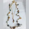 ペンダントネックレス韓国ボヘミアダブルマルチレイヤーフラワーパールジュエリー女性のための宝石
