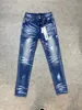 Man jeans designer jeans lila jeans mager jeans rippade cyklist smala raka mager byxor designer stack jeans mode jean mens trend märke vintage byxa