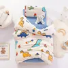 3st Cartoon Cotton Crib Linen Kit Baby Coral Fleece Bedding Set Inkluderar Pillowcase Bed Sheet Då täcke utan fyllmedel CP11 240304