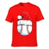 Męskie koszule T -Koszulka Kobieta Baseball Ball Santa Christmas Boys Dziewczyny Kids Hat Sport Sport Bluza Bluza z kapturem