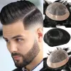 Toupees 8 мм 10 мм 20 -мм мужской палочке для мужчины коричневый черный 100% человеческие волосы афроамериканские супер долговечные моно