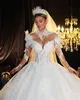 Exquisite elegante Ballkleid-Hochzeitskleider, Kragen-Kunst-Design, Schatz-Brautkleid, Spitzenapplikation, Perlenkleid, Vestido De Novia