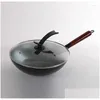 Patelnie żeliwa wok dom niecympione manualne nietoperzowe patelnię okrągłe dolne dolne spak