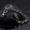 Braccialetti a maglie Moda prepotente in acciaio al titanio Bracciale da uomo di punta Personalità Retro Casting Stainless Dragon